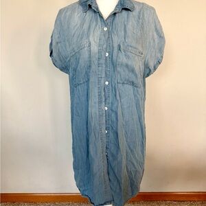 Lightweight Blue Denim Shirt Dress | EUC | L | Flowy | Pockets
